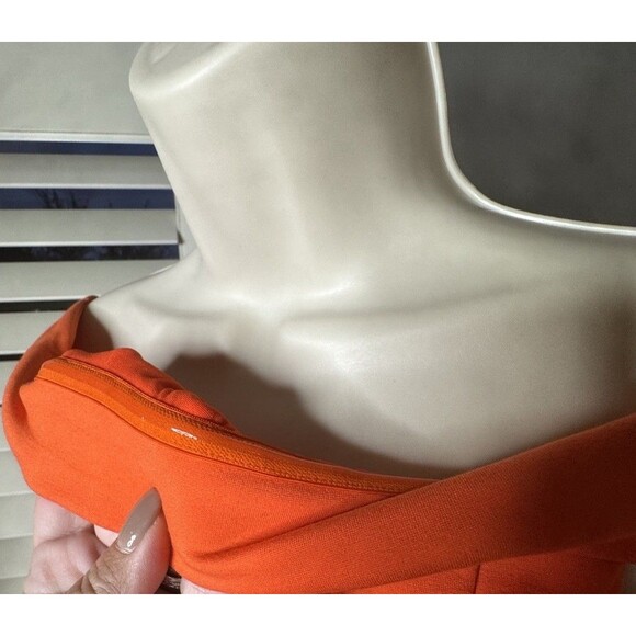 EXPRESS off-shoulder orange top side zip Spring Summer SZ SMALL *read* - Picture 9 of 13